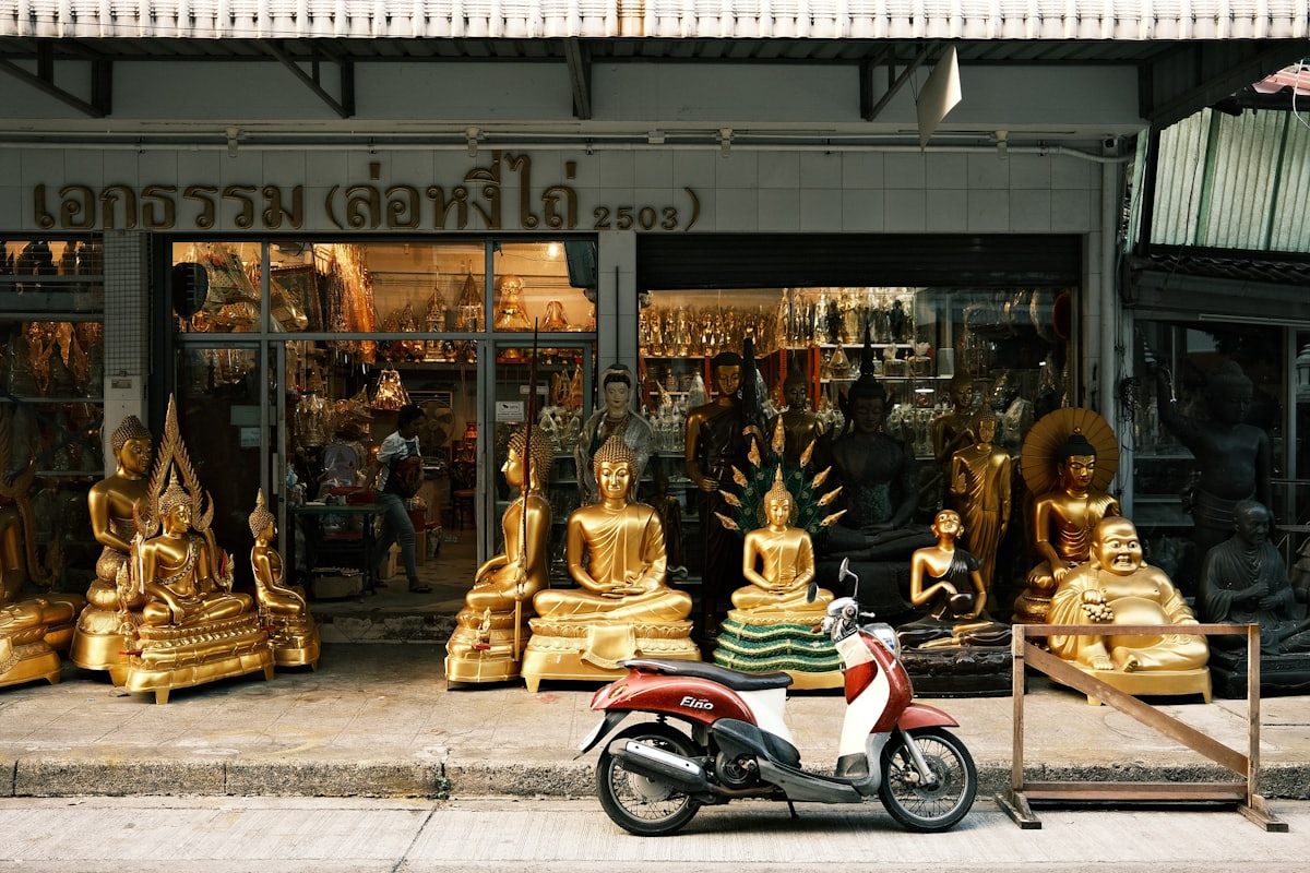 A scooter parked on a Thai street