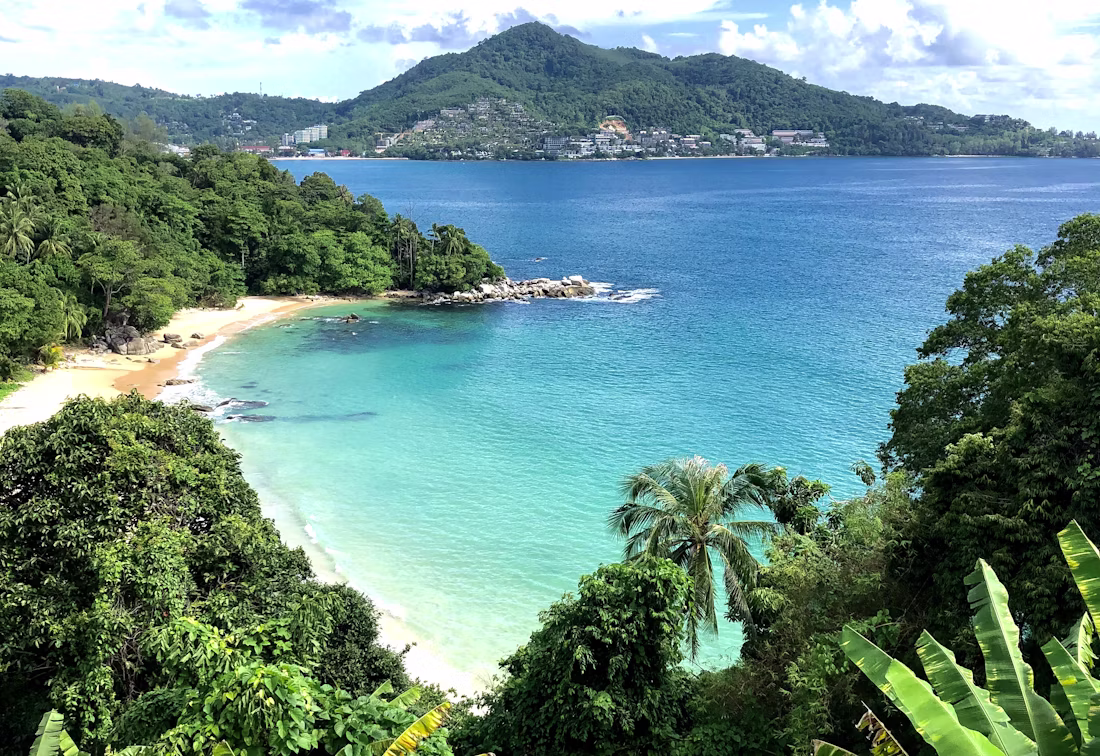 Tropical beach viewed from a hill, Phuket