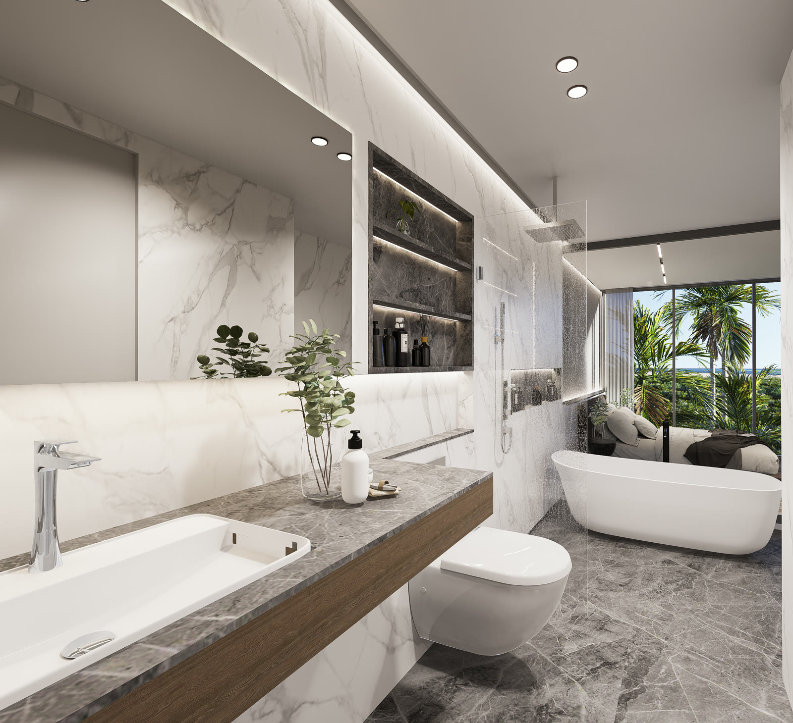 Apartment interior rendering for Enigma Residence