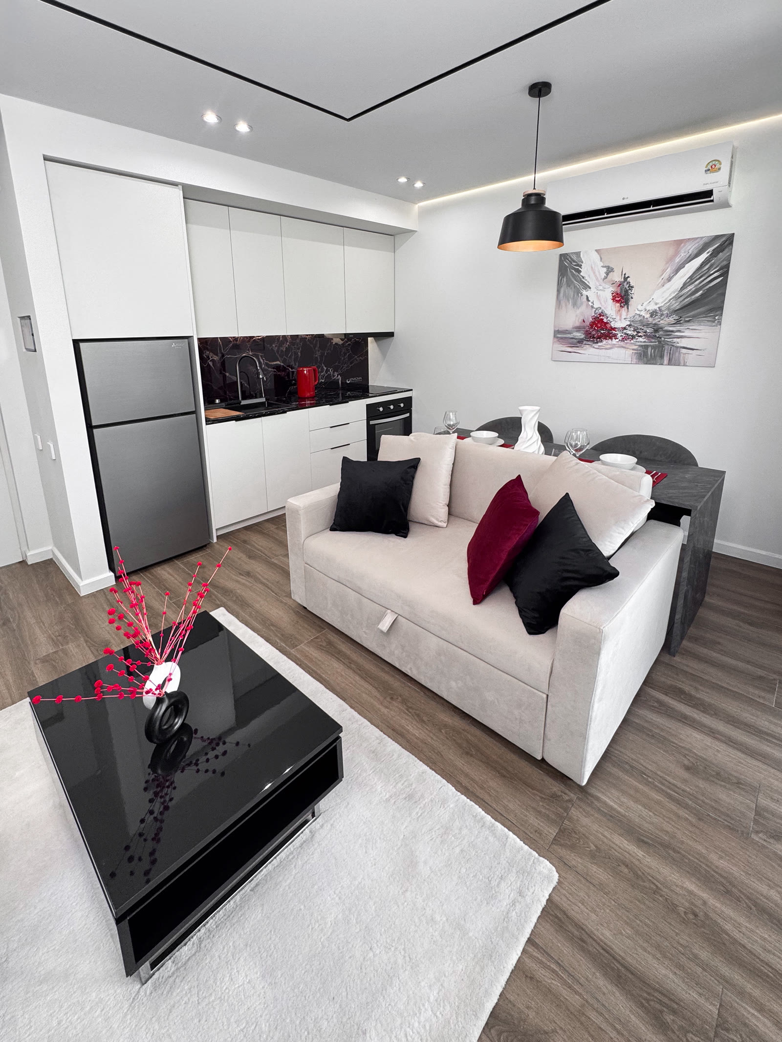 Living area in the Enigma Residence showroom