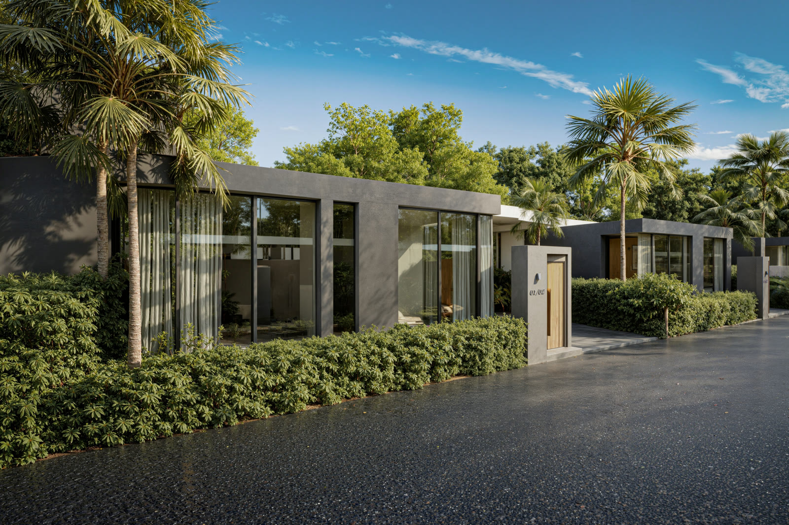 Contemporary villa rendering at Enigma Villas Naiharn